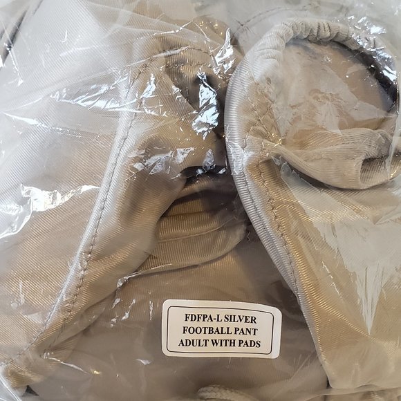 Football Pants with Pads, Silver, Size Adult Large, NWT - Picture 11 of 16